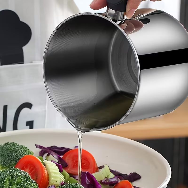Stainless Steel Kitchen Grease Container with Strainer - Easy-Pour Handle, Ideal for Cooking Oil & Grease Storage, Essential Kitchen Accessory, Grease Can for Kitchen